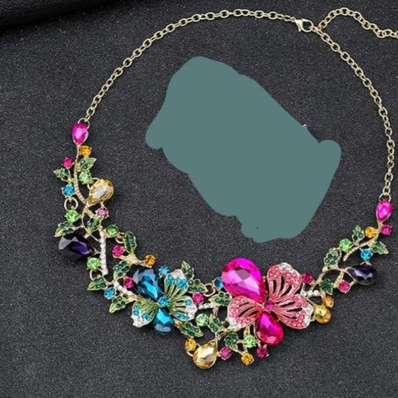 NORDSTOM "SPRING GARDEN" COCKTAIL CHUNKY NECKLACE NWOT - Picture 6 of 7